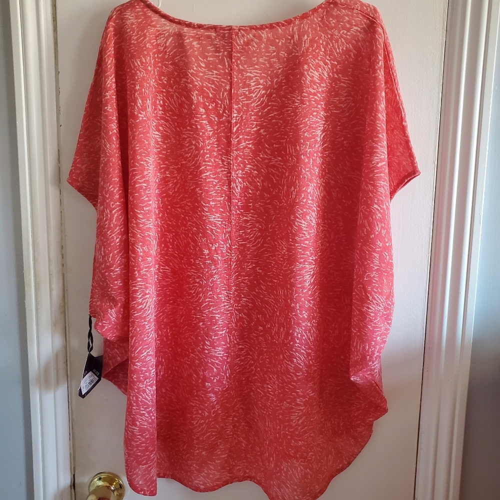 AVA & VIV Women's Bat Wing patterned shirt size 2x/3x NWT Coastal Resortwear - Picture 6 of 10